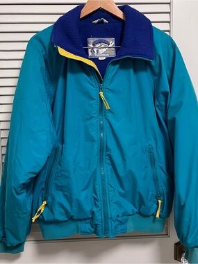 Levi's Teal & Royal Blue Ski Jacket with Yellow Accents